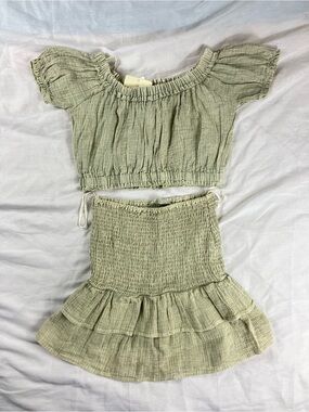 Kiwi + Punch Green 2-Piece Skirt Set